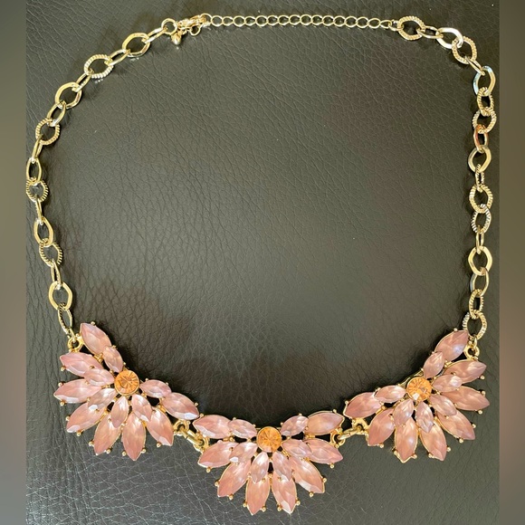 Pink and Gold Statement Necklace - Picture 1 of 5